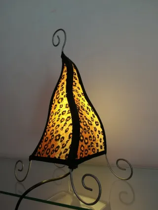 Lampada stile moderno metallo-tessuto