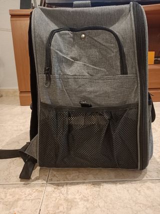Mochila transporte gatos Pecut gris