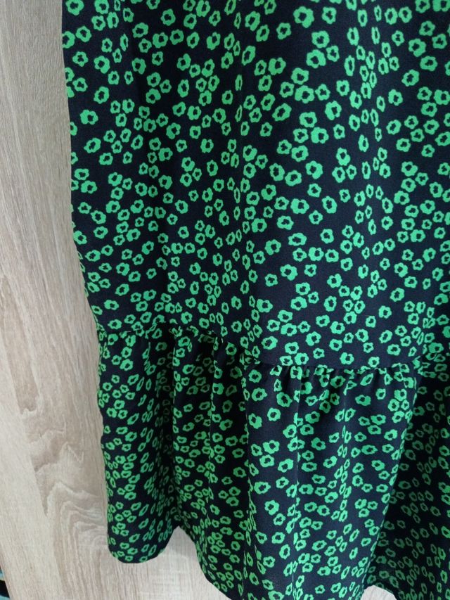 Vestido flores verde - Talla S
