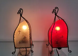2 Lampade Etniche: Rossa & Beige