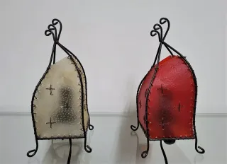 2 Lampade Etniche: Rossa & Beige