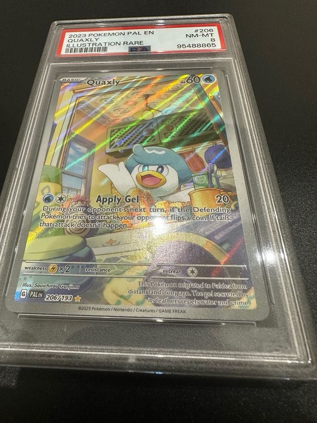 Carta Pokemon Quaxly PSA 8 - Illustrazione rara