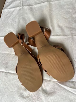 Sandalias piel marrón mujer talla 41