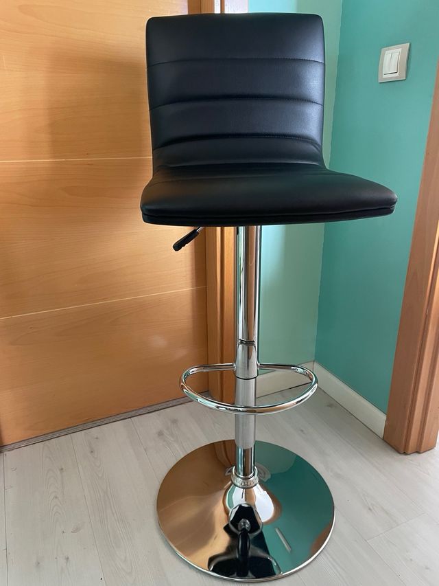 Taburete piel sintética, metal, girarorio