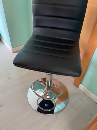 Taburete piel sintética, metal, girarorio