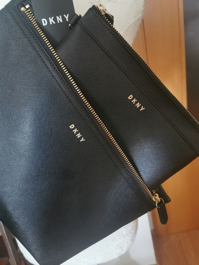 Bolso DKNY negro: cartera + monedero