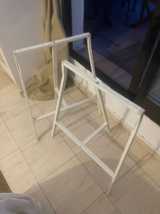 soportes mesa LERBERG Ikea blancos caballete