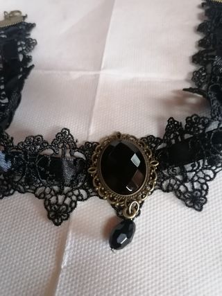 Collar gargantilla negro encaje