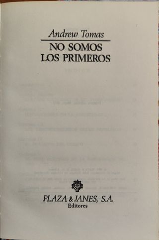 NO SOMOS LOS PRIMEROS