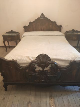 Dormitorio completo madera tallada, casi 100 años