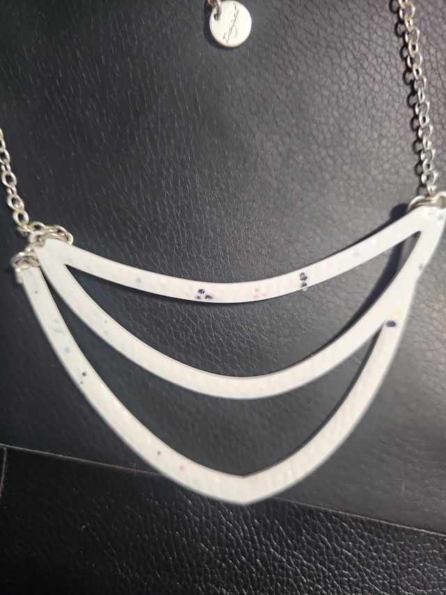 Colgante Desigual plata-blanco