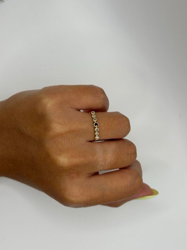 Anillo oro 18k diamantes zafiro