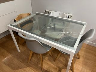 Mesa Ikea Extensible Cristal Blanco Glivarp