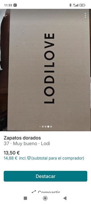 Zapatos Lodi dorados