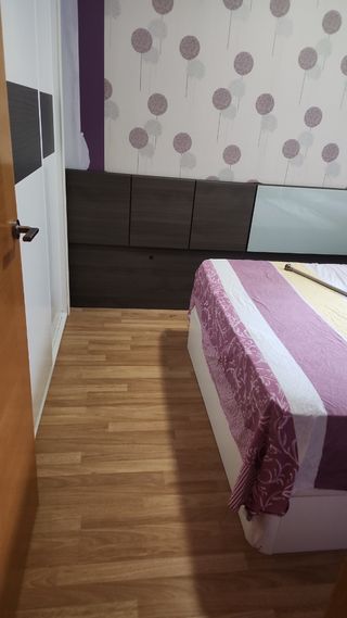 Cabecero cama matrimonio - madera y cristal