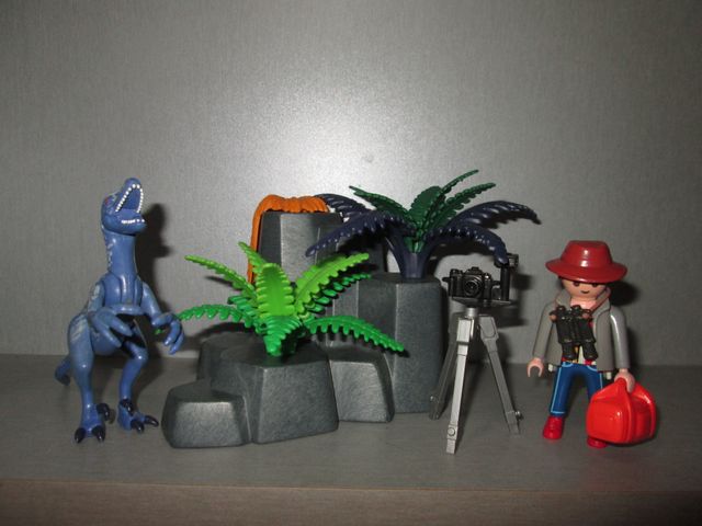 Playmobil Velociraptor y Fotógrafo