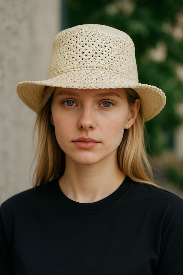 Cappello estivo beige in paglia taglia 56