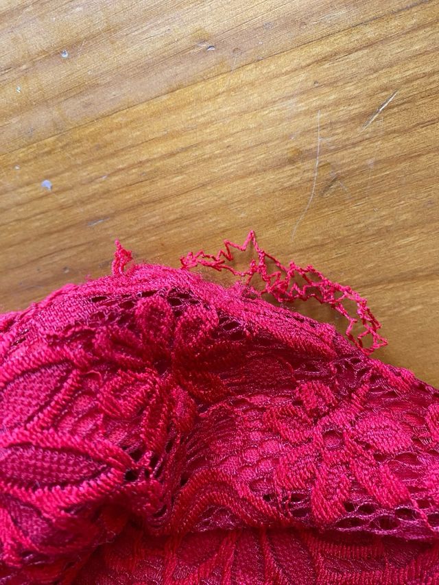 Vestido largo encaje rojo