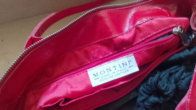 Borsa a tracolla rossa in vernice