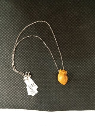 Collar corazón vivo y cadena plata
