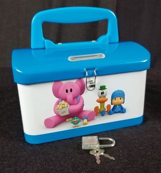Hucha Pocoyo metálica con candado