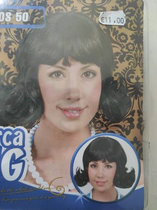 Peluca años 50 Guirca - Negra