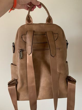 Mochila marrón multicolor
