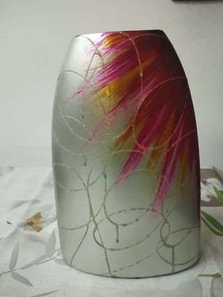 Vaso Decorativo Rosso e Argento