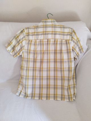 Camisa Quechua cuadros beige-amarillo