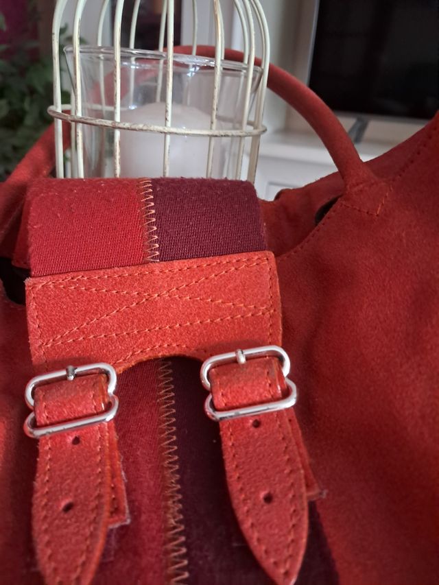 Bolso bandolera piel naranja