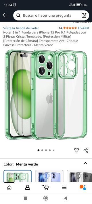 Custodia iVoler per iPhone 15 Pro - Verde NON APERTA