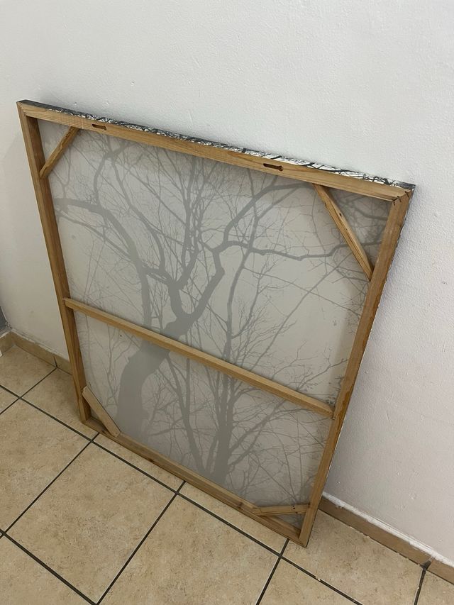 Quadro astratto alberi - bianco e nero