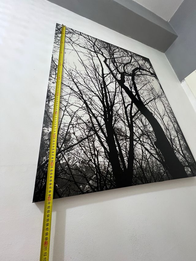 Quadro astratto alberi - bianco e nero