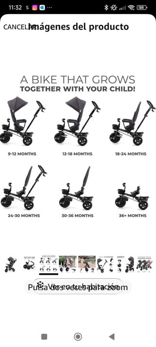 Triciclo bebé 3 en 1 Gris Kinderkraft