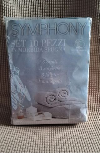 Set Symphony 10pz Spugna Cotone Grigio
