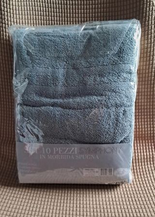 Set Symphony 10pz Spugna Cotone Grigio