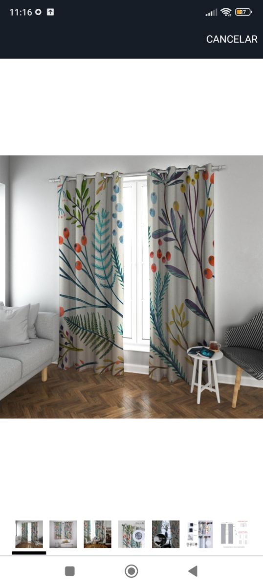 Cortinas Florales estampadas opacas NUEVAS SIN USO
