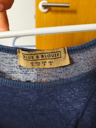 Camisetas manga larga azul talla S