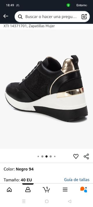 Zapatillas Xti negras mujer talla 40 NUEVAS 