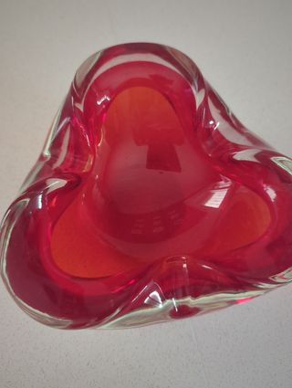 Cenicero corazón Murano rojo