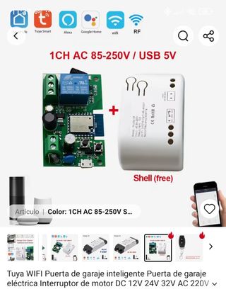 Control Garaje Inteligente Tuya WiFi
