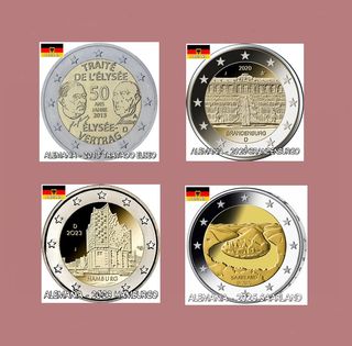 4 Monedas 2€ Alemania: 2013-2025