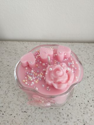 Candela profumata rosa farfalle