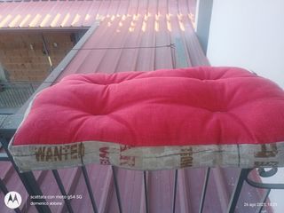 Cuscino Bar - Beige/Rosso
