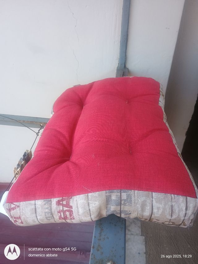 Cuscino Bar - Beige/Rosso