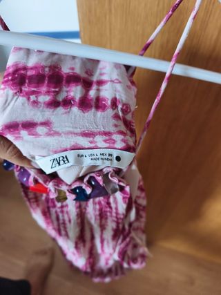 Vestido Zara gasa estampado talla L