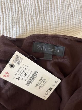 Falda midi Zara marrón