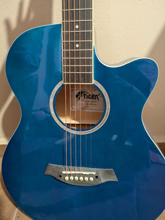 Guitarra electroacústica azul