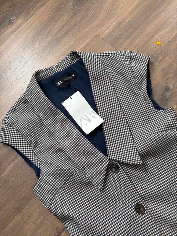 Vestido mini cuadros vichy cuello bobo Zara