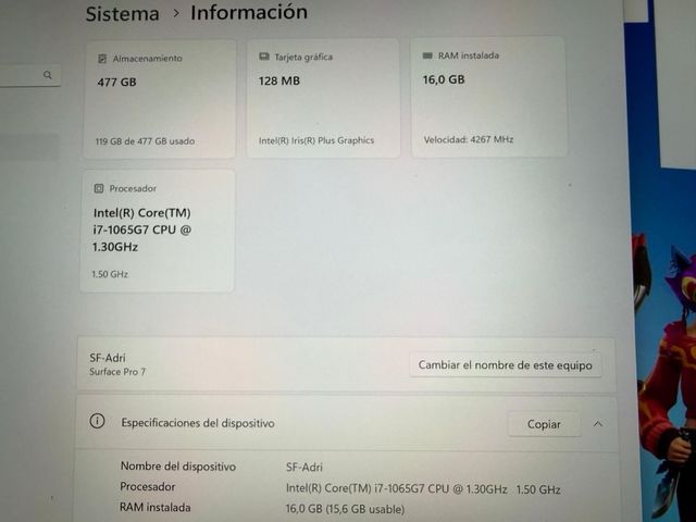 Microsoft Surface Pro 7 (1866) impecable
